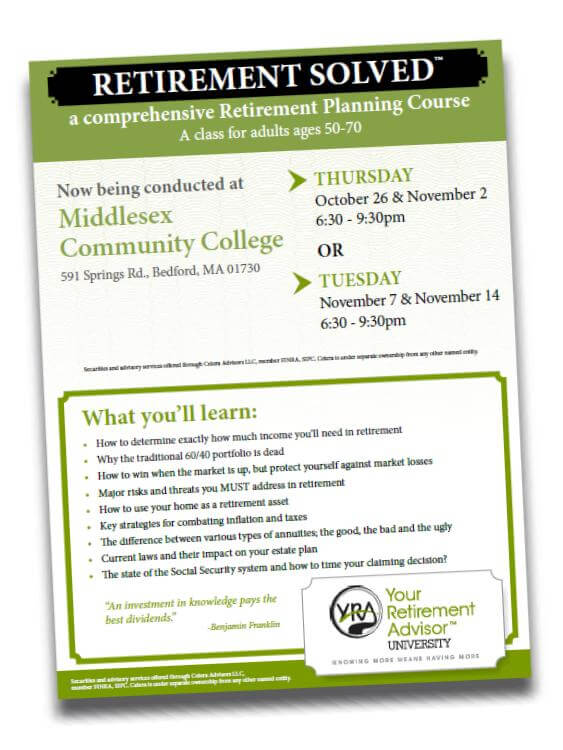 Retirement planning class mailer