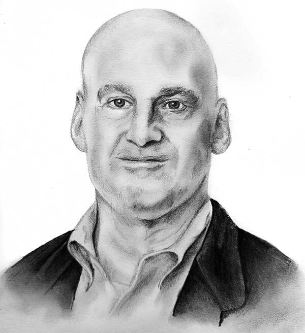 Pencil sketch of Brian Saranovitz